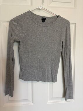 art class Gray Ribbed Long-Sleeve Crewneck Tee